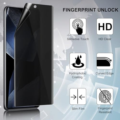 (2 Pack Designed for OnePlus 13 5G Privacy Screen Protector, Privacy Flexible Soft TPU Film [Support Fingerprint ID] [Case Friendly] [Anti-Spy] [Sensitive Touch] One Plus 13 Accessories