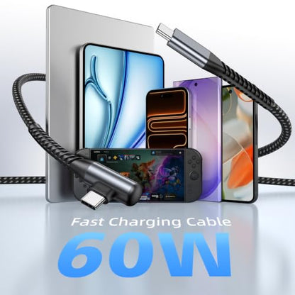 iMangoo USB C Cable 60W Fast Charging 16ft Long Braided-Durable Cord Black - color: Black