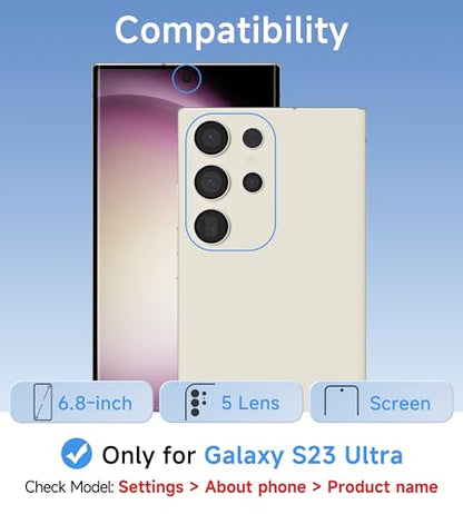 USLAI Case for Samsung Galaxy S23 Ultra 5G, Anti-Yellowing, Crystal Clear Back, Shockproof & Military‑Grade Drop Protection - Transparent - color: Clear, size: Galaxy S23 Ultra