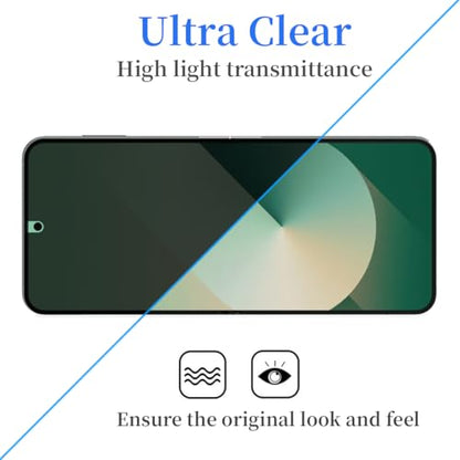 [2 Set] Compatible With Samsung Galaxy Z Flip 6 Privacy Screen Protector, 2 Pack Internal Anti-Spy Film + 2 Pack Outer Privacy Tempered Glass Screen Protector, Anti-Spy, Anti-Scratch, Case Friendly - size: Z Flip 6