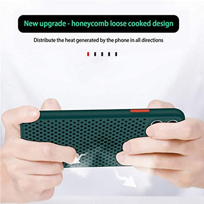 Heat Dissipation Phone Case, New Breathable Hollow Cellular Hole Heat Dissipation Case Full Back Camera Lens Protection Ultra Slim TPU Case Cover (Black, Compatible with iPhone 12 Pro) - color: Black, size: iPhone 12 Pro