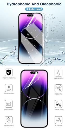 2pcs Flexible Front Screen Protector for iPhone 17e 2026 / 16e / SE (2025) 6.1" 3D Hydrogel Film Transparent TPU Touch Sensitive Fingerprint Unlock Not Tempered Glass