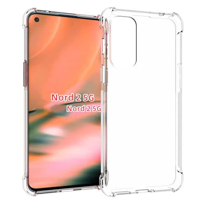 USTIYA Case for OnePlus Nord 2 Clear TPU Four Corners Protective Cover Transparent Soft funda