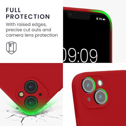 kwmobile Case Compatible with Apple iPhone 14 Case - Slim TPU Silicone Phone Cover - Soft Touch Finish - Rhubarb Red - color: Rhubarb Red, size: iPhone 14