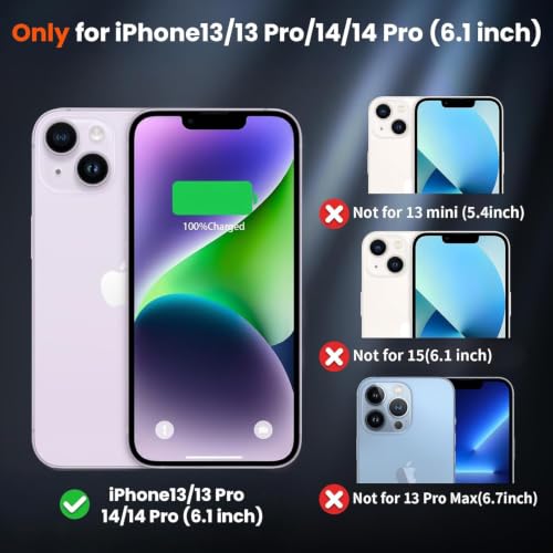 BOPPS Battery Case for iPhone 13/14 /14 Pro/13 Pro, Upgraded Slim 8500mAh Portable Protective Chargier Case with Carplay Compatible for iPhone 13，14 Series Charging Case，Black - size: iPhone 13/13 Pro/14/14 Pro