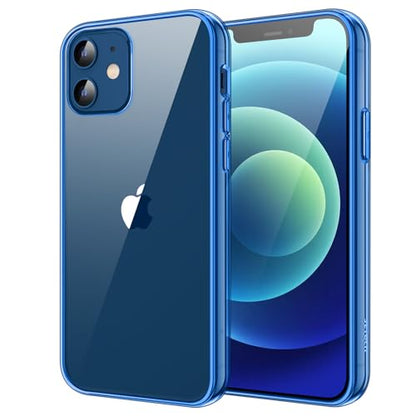 JETech Case for iPhone 12 mini, Anti-Yellowing, Blue | Shockproof Protection, Scratch Resistant Hard PC Back, Durable Transparent TPU Bumper - color: Blue