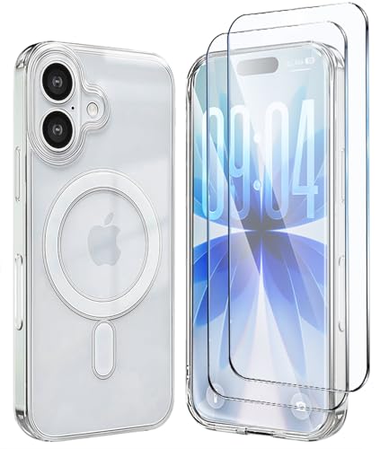 TOPF&B Magnetic Case Compatible with iPhone 17,Compatible with Magsafe,Anti-Yellowing Cover,Transparent Screen Protector,Clear Case for iPhone 17,Crystal Clear - size: iPhone 17 Magsafe Case