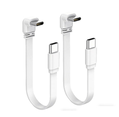 2-Pack 20inches-0.5m 90° USB-C Cable, 100W PD Freeze-Resistant Extension for Tight Spaces (Car, Bedroom) - Compatible with iPhone, iPad - color: 90-Degree, size: 20inches/0.5m