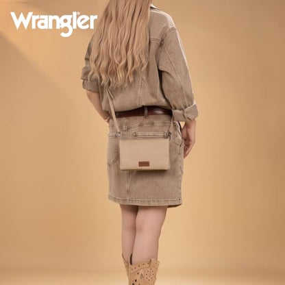 Wrangler Crossbody Wallet Womens Wristlet Wallet Small Wallet Purse Summer bag RFID Blocking Bifold Clutch Credit Card Holder Purses - color: B-khaki