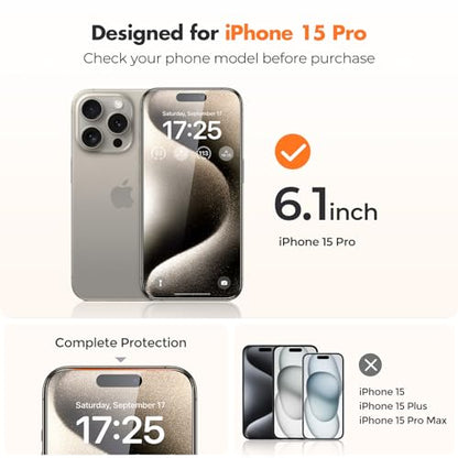UNBREAKcable 4-Pack iPhone 15 Pro Screen Protector, 9H Hardness | 9H tempered glass | 99.99% HD clarity | Double Shatterproof|alignment frame easy install | case-friendly - size: iPhone 15 Pro