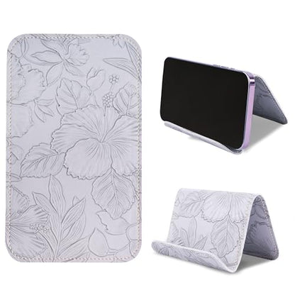 Airplane Travel Essentials for Flying Flex Flap Cell Phone Holder & Flexible Tablet Stand for Desk, Bed, Treadmill, Home & in-Flight Airplane Travel Accessories(1-Carved Grey) - color: 1-Carved Grey