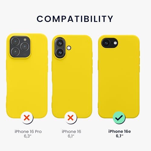 kwmobile Case Compatible with Apple iPhone 17e / iPhone 16e Case - Slim Protective TPU Silicone Phone Cover - Radiant Yellow - color: Radiant Yellow, size: iPhone 17e / iPhone 16e