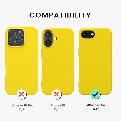 kwmobile Case Compatible with Apple iPhone 17e / iPhone 16e Case - Slim Protective TPU Silicone Phone Cover - Radiant Yellow - color: Radiant Yellow, size: iPhone 17e / iPhone 16e