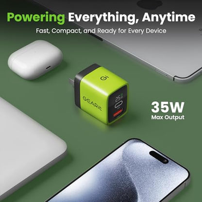 GEARit 35W USB C Brick - Dual-Port GaN Wall Charger with Smart LED Display