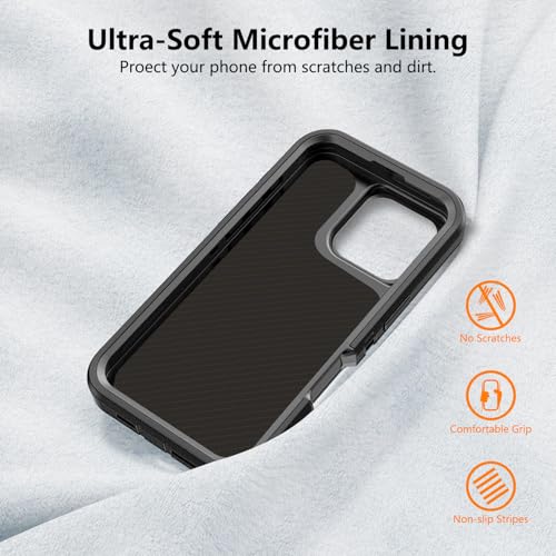 TUTUKII Magnetic for iPhone 16 Pro Case with Belt Clip Holste (Black) | MagSafe Compatible, Heavy-Duty Military-Grade Drop Protection, 3-Layer Rugged Shockproof Protective Cover 6.3-Inch - size: iPhone 16 Pro 6.3"