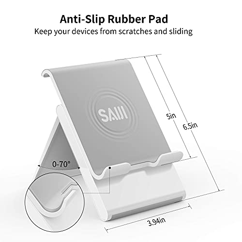 SAIJI Adjustable iPad Stand for Desk Portable Foldable Tablet Stand –Gray - color: Gray