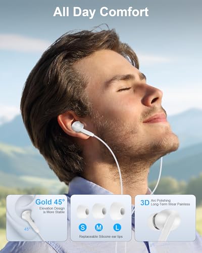 iPhone 18 Pro 17e 17 16 USB C Wired Headphones Mic Noise Cancelling Earbuds