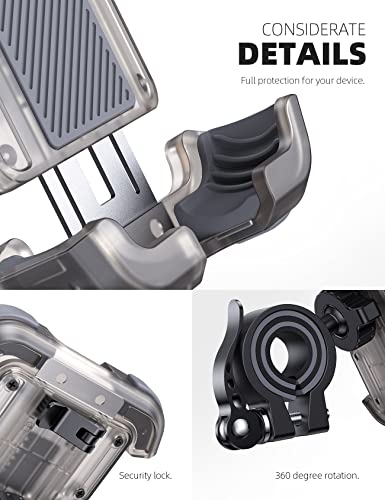 Bike Phone Mount Holder - Motorcycle Adjustable Clamp for 4.7-6.8" iPhone - color: Transparent