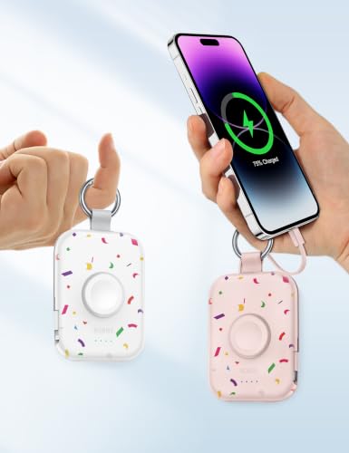 RORRY CharmGo Portable Charger, 5000mAh Portable Charger Power Bank - color: Confetti-Pink
