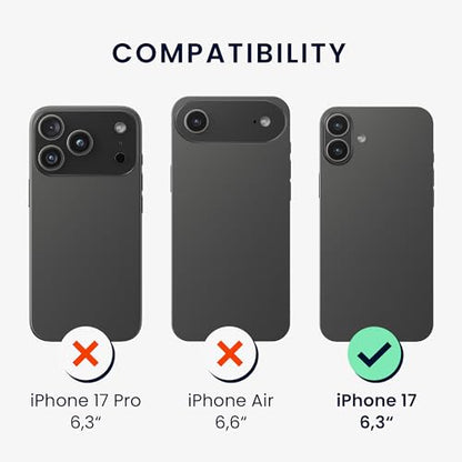 kwmobile TPU Silicone Case Compatible with Apple iPhone 17 - Case Soft Cover - Don't Touch My Phone White/Black - size: iPhone 17