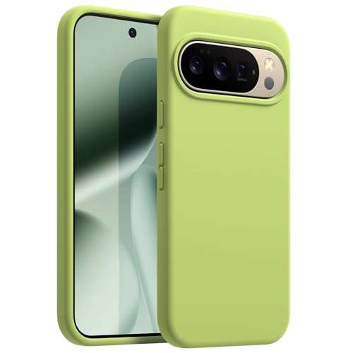 JETech Silicone Case for Google Pixel 10/10 Pro, Lemongrass | Silky Soft Touch, Shockproof Protection, Scratch Resistant, Microfiber Lining - color: Lemongrass, size: Pixel 10/10 Pro