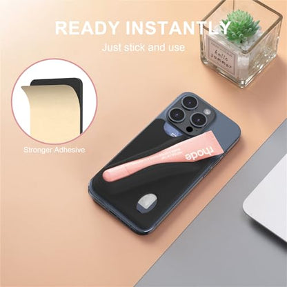 DOB SECHS Silicone Lip Holder with Card Holder Compatible with Summer Fridays, Tower 28, Laneige Lipstick Lip Glaze Phone Case Back Stick On Holder for iPhone and Android Smartphones, Black - color: Black, size: Small