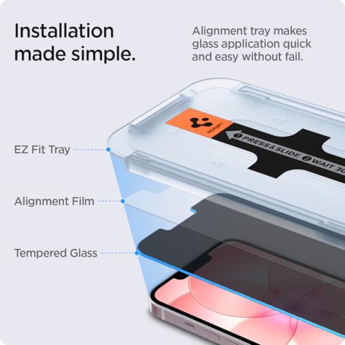 Spigen GlasTR EZFIT Privacy Screen Protector for iPhone 17e/16e/14/13/13Pro