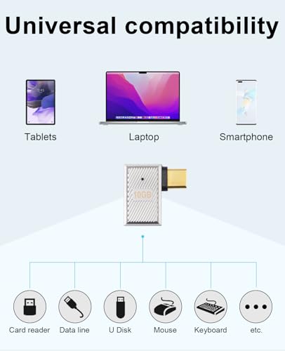 Duttek Right Angle USB C to USB Adapter 10Gbps, USB A to USB C 90 Degree Adapter, Type C Male to A Female Adapter 120W with LED Lndicator Light for MacBook, Laptop, Samsung Galaxy 2 Pack - style: Right Angle USB C Male to A Female Adapter