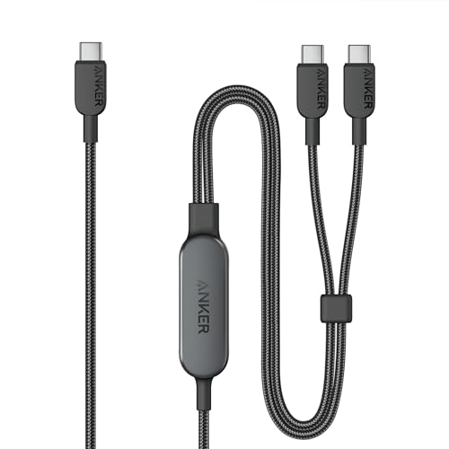 Anker 2-in-1 USB C to USB C Cable, 140W Max (1-Pack, 4 ft, Black) - color: Black, size: 4FT