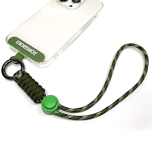 Adjustable Phone Wrist Strap for Women, Woven Bracelet for Keys - color: Jungle Green