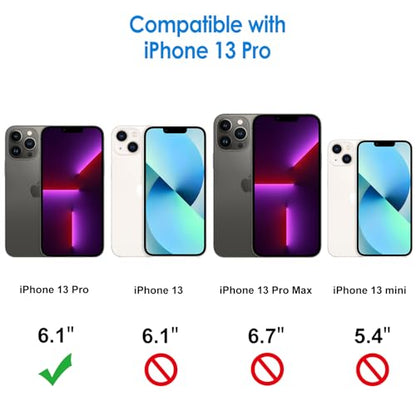 JETech Case for iPhone 13 Pro 6.1-Inch, Non-Yellowing Shockproof Phone Bumper Cover, Anti-Scratch Clear Back (Black) - color: Black