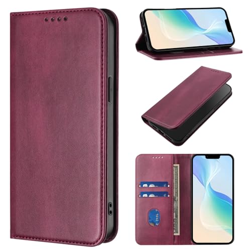 Bumper Case Compatible with Galaxy A20E, Leather Phone Case with RFID Blocking Card Holder Ultra Slim Cover Protective Scratch Resistant Case Leather Wallet Compatible with Samsung Galaxy A20E/A10E - color: Red