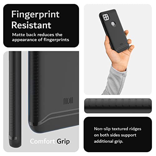 TUDIA DualShield Designed for Motorola One 5G ACE Phone Case 2021, [Merge] Shockproof Military Grade Dual Layer Tough Slim Heavy Duty Protection for Moto One 5G UW ACE Case - Matte Black - color: Matte Black