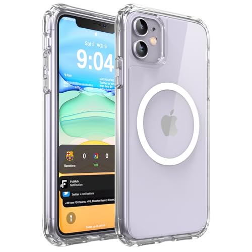 WRJ Magnetic Clear Case for iPhone 11 6.1-Inch, [Compatible with Magsafe] [Military Grade Drop Protection] Non-Yellowing Anti-Scratch Ultra Slim Transparent Shockproof Phone Case-Clear - color: Clear, size: For Iphone 11 6.1 Inch