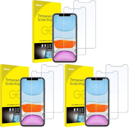 JETech Screen Protector for iPhone 11 and iPhone XR 6.1-Inch, Tempered Glass Film, 6-Pack - size: iPhone 11/XR (Pack of 3)