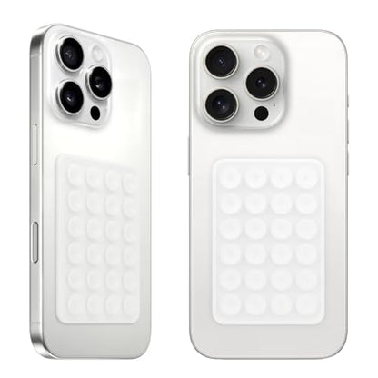 QxbBox 2Pack Silicone Suction Phone Case Mount, Suction Cup with Strong Suction Power, Hands-Free Phone Accessories Holder, Silicon Adhesive Phone Stand Sticky for Cell Phone Translucent - color: Translucent