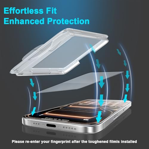 9H+ Tempered Glass for iPhone 17 Pro Max Screen Protector with Auto Dust Removal Installation Frame Military Grade Protection (Scratch, Shatter, Drop Resistance) Full Edge Coverage 6.9" 2025, 2 Pack - size: iPhone 17 Pro Max