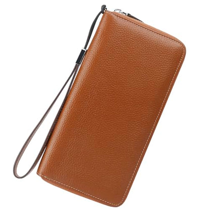 Small Compact Women Wallet RFID Blocking Genuine Leather Bifold Purse with ID Windows - color: 1- Pebbled Brown, size: One Size