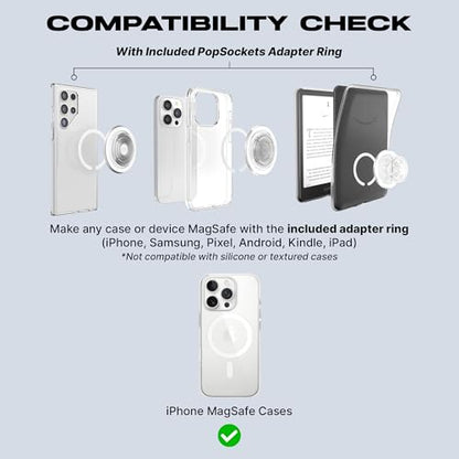 PopSockets Phone Grip for MagSafe, Magnetic Holder- Clear Glitter - color: Clear Glitter, style: MagSafe