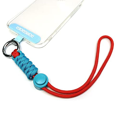 Adjustable Phone Wrist Strap for Women, Woven Bracelet for Keys - color: Bue Red