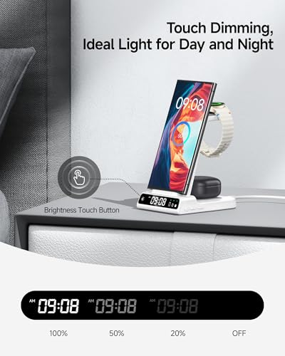3 in 1 Wireless Charger for Samsung Galaxy S26 Ultra, Galaxy Watch 8, Buds - color: White