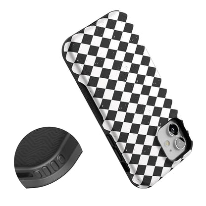 Casely iPhone 12 Mini Case | Harlequin Salem Diamond | Black and White | Bold Protective Design | MagSafe Compatible Design - color: Harlequin Salem Diamond | Black and White, size: Iphone 12 Mini
