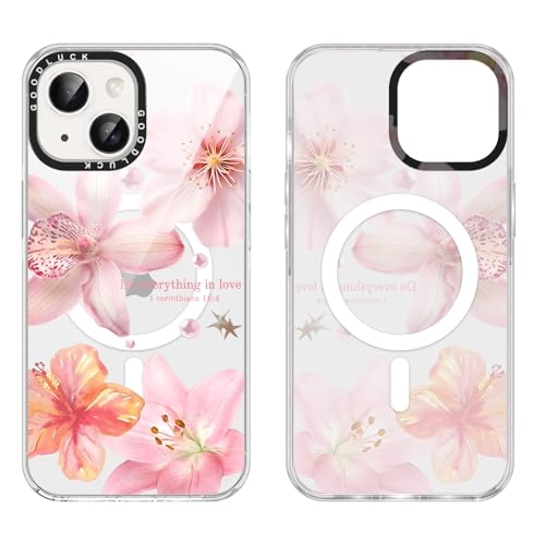 Magnetic for iPhone 14 /iPhone 13 Phone Case Transparent 6.1",Summer Flower Hibiscus Floral Pattern, Aesthetic Design Clear Cover for Women,Compatible with MagSafe, Soft TPU Funda for iPhone13 - color: Hibiscus, size: iPhone 14 / iPhone 13