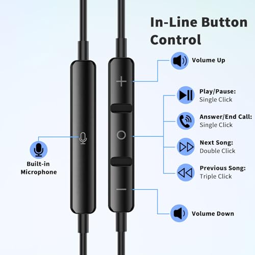 USB C Earbuds Wired Headphone for iPhone 18 Pro Max 17 16 17e,Black - color: Black