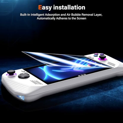 UniqueMe [3 Pack] Screen Protector Compatible with ASUS ROG Ally Handheld 2023 7.0-inch,Tempered Glass Transparent Ultra HD Screen Protector, 9H Hardness Anti Scratch Bubble Free Anti-Fingerprint - size: 6.8 inch