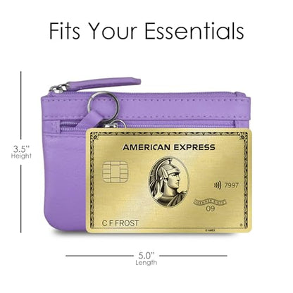 ili New York Leather Mini Compact Coin Purse - Amethys - color: Amethyst