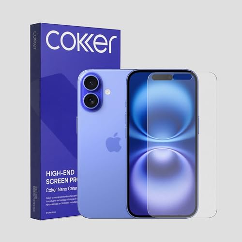 COKER [2 PACK] Tempered Glass Matte Paperfeel Screen Protector for iPhone 16 Plus – Korean Precision 9H Hardness, Anti-Glare, Anti-Scratch, Anti-Fingerprint, Anti-Blue Light Easy Install for iPhone 16 Plus - size: iPhone 16 Plus