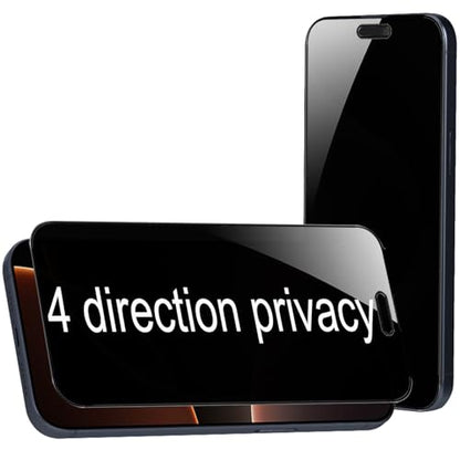 2 Pack 360 Degree Privacy Tempered Glass for iPhone 16 Pro Max Anti-Spy 4 Directions Screen Protector Film 4 Sides Anti-Peeping 6.9 inch - size: For iPhone 16 Pro Max