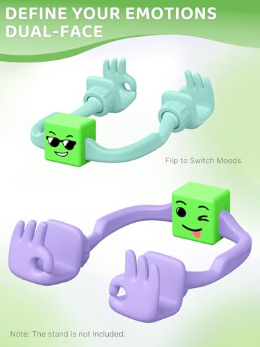 Teens Girls Gifts Stocking Stuffers for Women Phone Holder with Funny Cube - color: Purple&Green + Blue&Green