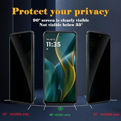 2 Pack Privacy Screen Protector for Motorola Moto G 5G 2025, Tempered Glass Film full Coverage Anti Scratch, Anti-Spy, 9H Hardness, Bubble Free for Moto G 5G 2025 Privacy Screen Protector - size: Motorola Moto G 5G 2025